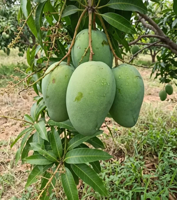 Ripe Imam Pasand mango plant - Fruits hangings on branch